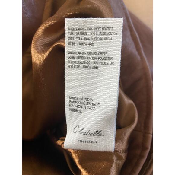 CLEOBELLA LEATHER JACKET CROPPED MOTO BROWN MOCHA CAFE CITY EDGY FALL LUXE - Picture 8 of 16
